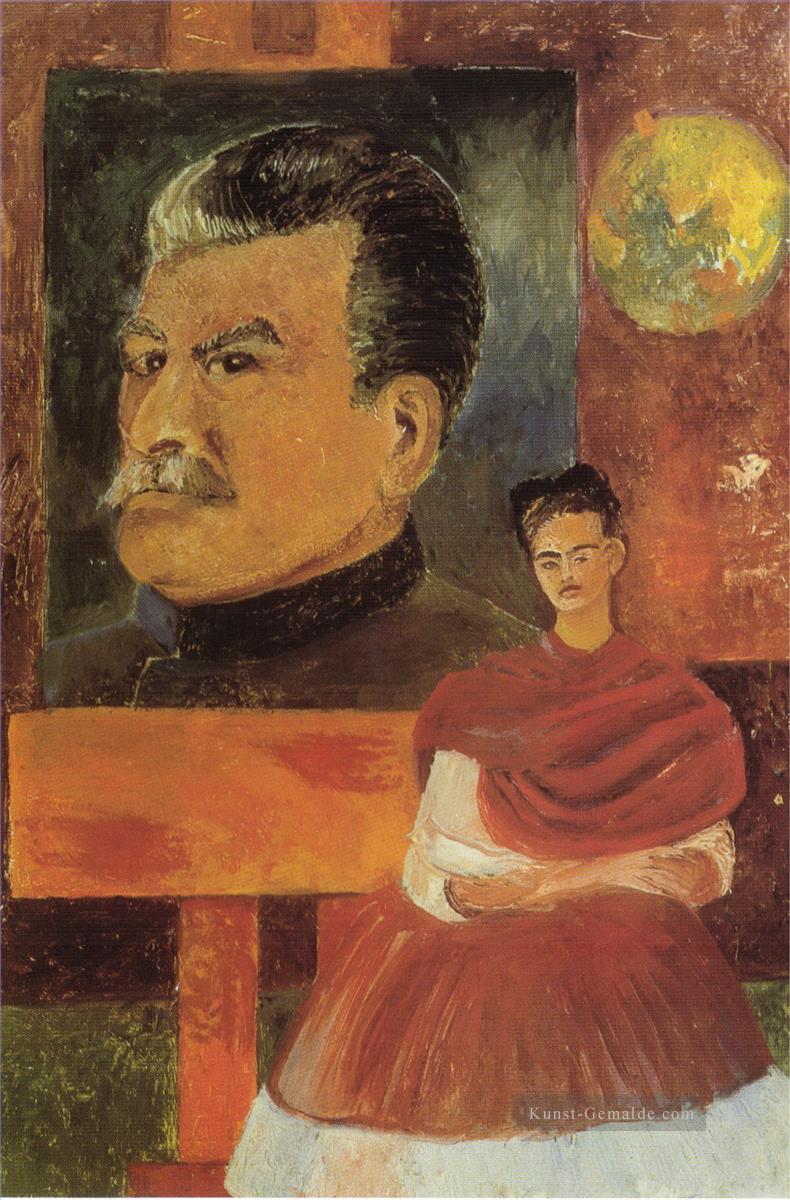 Selbstbildnis mit Stalin Feminismus Frida Kahlo Ölgemälde